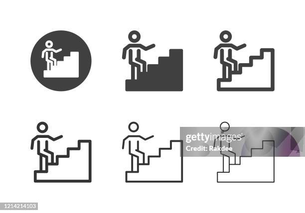 career ladder icons - multi series - human interest stock illustrations