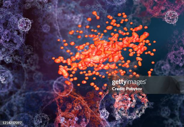 ilustrações de stock, clip art, desenhos animados e ícones de bacteria and virus cells under the microscope - microbiologia