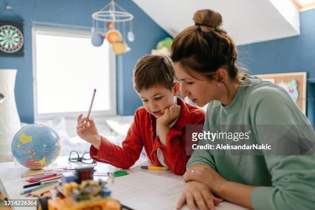 homeschooling - offspring stock-fotos und bilder