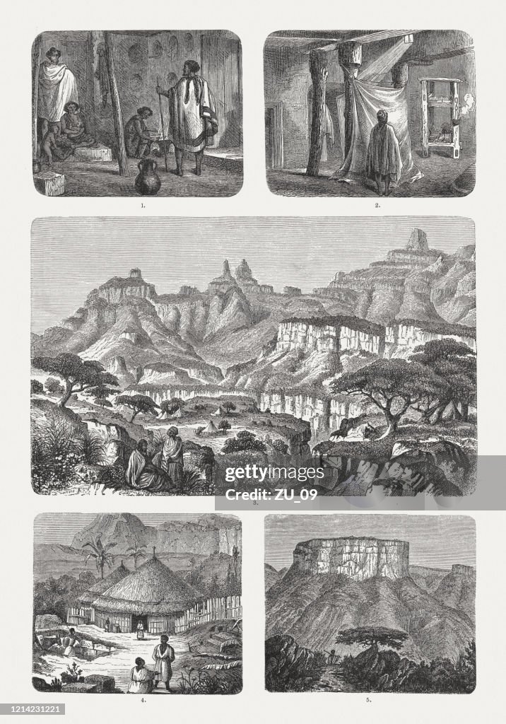 Ethiopian culture, wood engravings, pupblished 1893