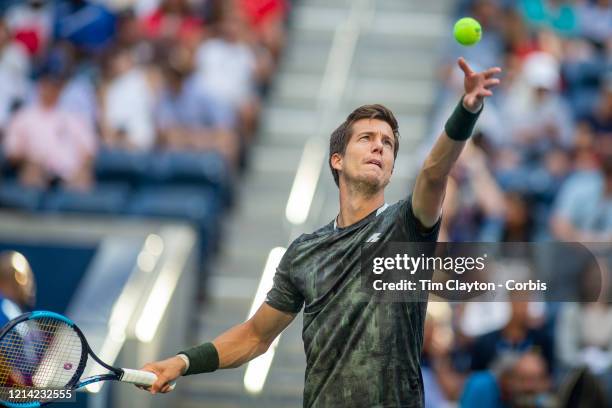 Open Tennis Tournament- Day Six. Aljaz Bedene of Slovenia in action against Alexander Zverev of Germany in the Men's Singles round three match on...