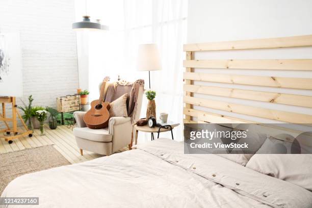 inside the bedroom - tidy room stock pictures, royalty-free photos & images
