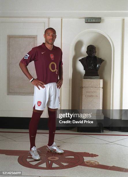 Thierry Henry of Arsenal the Arsenal 1st team photocall at Arsenal Stadium, Highbury on August 4, 2005 in London, England.