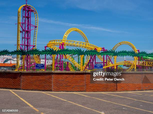 Adventure Island on the promenade remains closed to visitors on May 20, 2020 in Southend, United Kingdom. Parts of the country were expected to reach...