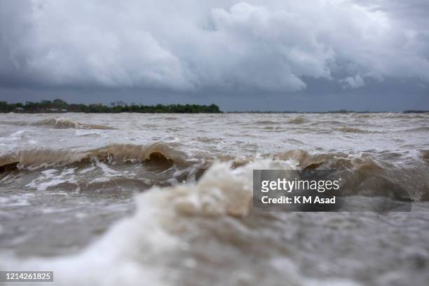 River water going high immediately before Cyclone Amphan hits Bangladesh costal area in Khulna. Authorities have scrambled to evacuate low lying...