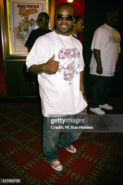 Jermaine Dupri during Inside arrivals for the "Bad News Bears' premiere at The Ziegfeld Theater in New York, New York, United States.