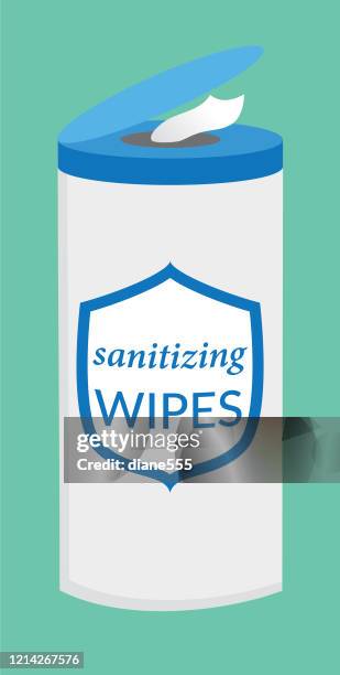 wet wipes cleaning product - wet wipe stock illustrations