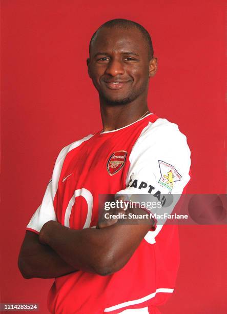 Arsenal captain Patrick Vieira at the Arsenal Training Ground on August 29, 2002 in London, England.