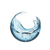 water liquid splash in sphere shape.