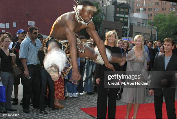 Alison Doody, Patrick Swayze, Dancer during VIP Screening of "King Solomon's Mines" at The Tribeca Grand Hotel in New York, New York, United States.