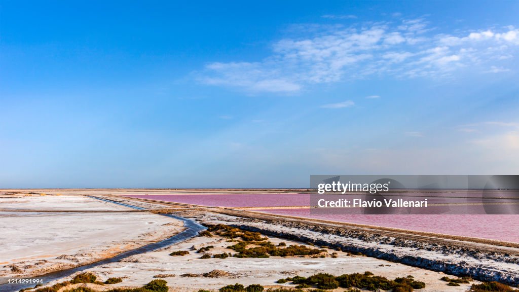 France -Salt evaporation ponds of Salin de Giraud, Camargue