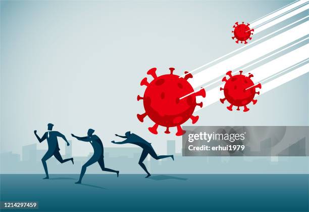 aggression - people escaping stock illustrations