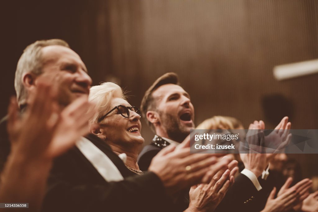 Standing ovation in the theater