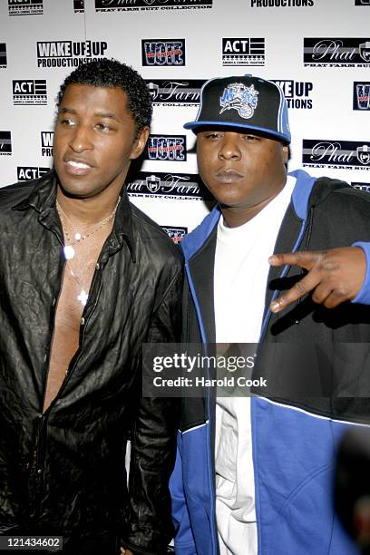 Kenny "Babyface" Edmonds and Jadakiss during Babyface and Russell Simmons Host "Wake Up Everybody" Release Party at Bryant Park Hotel Cellar Bar in...