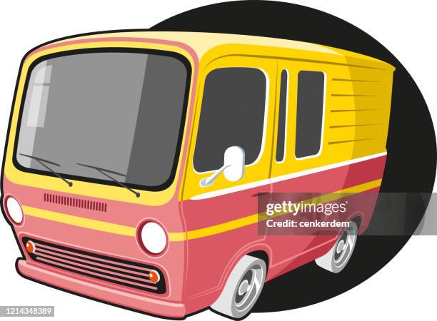 bildbanksillustrationer, clip art samt tecknat material och ikoner med husbil minibuss - minibuss