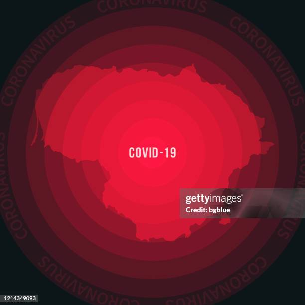 lithuania map with the spread of covid-19. coronavirus outbreak - vilnius square stock illustrations