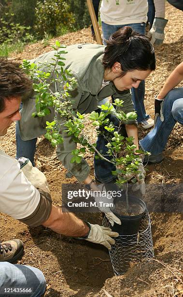 Christy Carlson Romano during EMA and E! Entertainment Television Tree Planting Event - April 4, 2007 at Tree People's Headquarters in Coldwater...