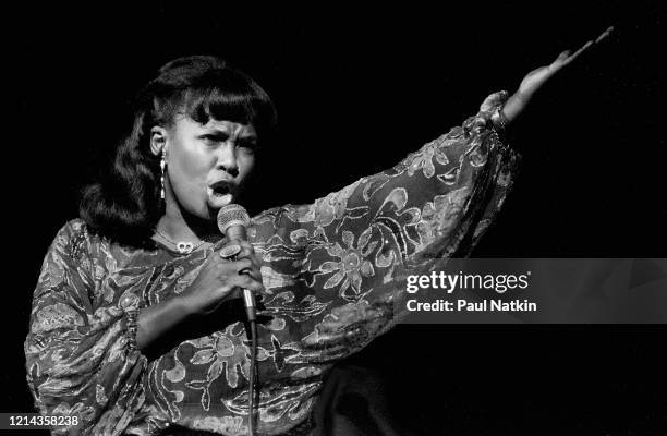 American Soul & R&B singer Betty Wright performs onstage at the Uptown Theater, Chicago, Illinois, November 14, 1979.