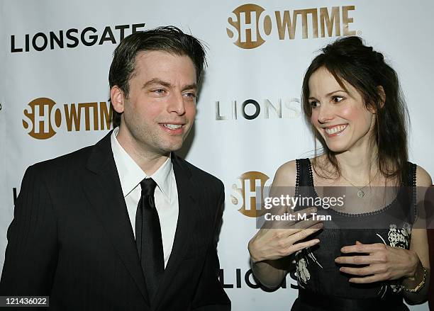 Justin Kirk and Mary-Louise Parker during Showtime and Lionsgate Pre-Golden Globe Celebration at The Sunset Tower Hotel in West Hollywood,...