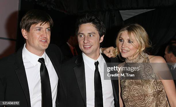 Bill Lawrence, Zach Braff and Sarah Chalke during NBC Universal Golden Globe After Party at Beverly Hilton Hotel in Beverly Hills, Calfirnia, United...