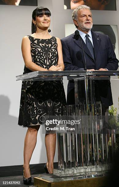 Salma Hayek and Sid Ganis, President of The Academy of Motion Picture Arts and Sciences