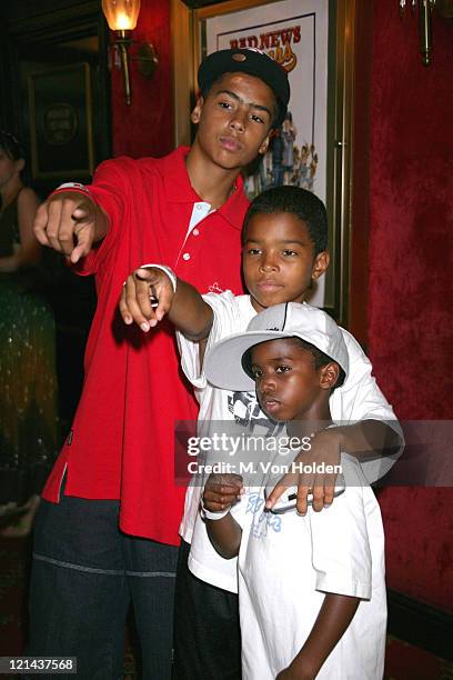 Quincy Combs, Justin Combs, Christian Combs during Inside arrivals for the "Bad News Bears' premiere at The Ziegfeld Theater in New York, New York,...