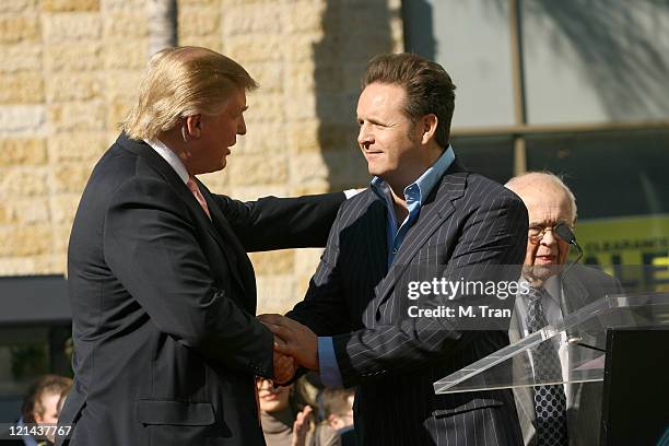 Donald Trump and Mark Burnett during Donald Trump Honored With a Star on the Hollywood Walk of Fame at 6801 Hollywood Blvd. In front of Hollywood and...