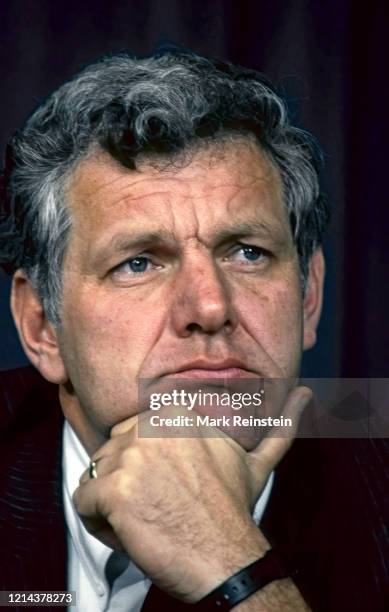 Washington, DC. USA, April 10, 1989"nDrug Czar William Bennett the Director of the Office of National Drug Control Policy under George H. W. Bush at...