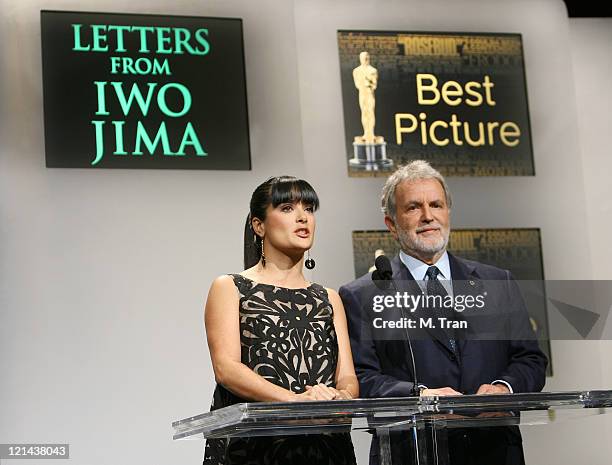 Salma Hayek and Sid Ganis, President of The Academy of Motion Picture Arts and Sciences