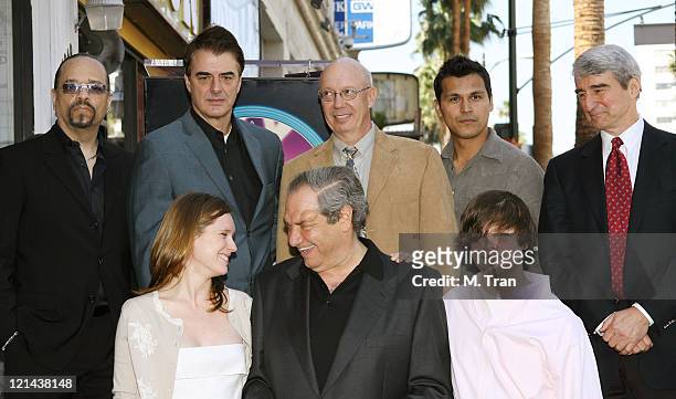 Ice-T, Chris Noth, Adam Beach, Sam Waterston, Dick Wolf with wife, Noelle Lippman and son