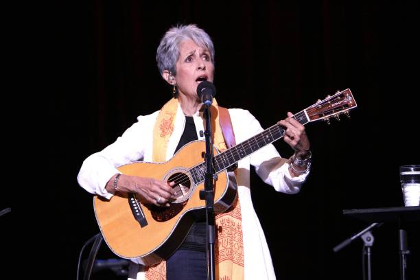 Singer, songwriter and activist Joan Baez is shown performing on stage during a live concert appearance on July 22, 2010. .