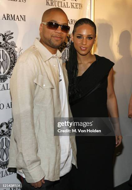 Alicia Keys and Kerry Brothers during Alicia Keys and Kerry "Krucial" Brothers launch "www.krucialkeys.com" at Tribeca Rooftop in Manhattan, New...