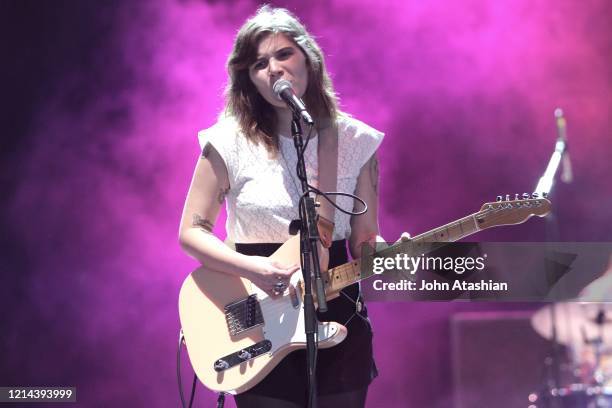 Singer, songwriter and guitarist Bethany Cosentino is shown performing on stage during a live concert appearance with Best Coast on May 28, 2011.