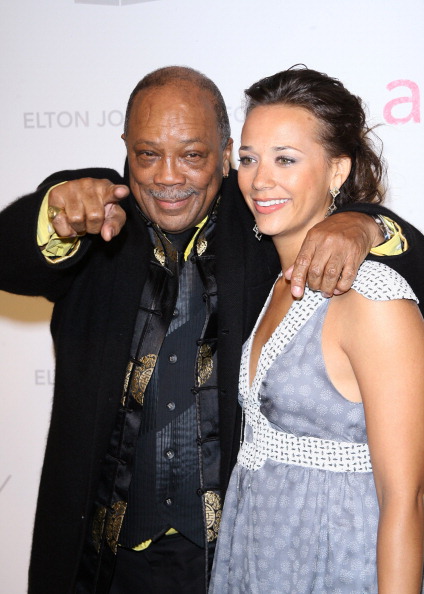 Eltn Rashida Quincy Jones and Rashida Jones during 15th Annual Elton John AIDS ...