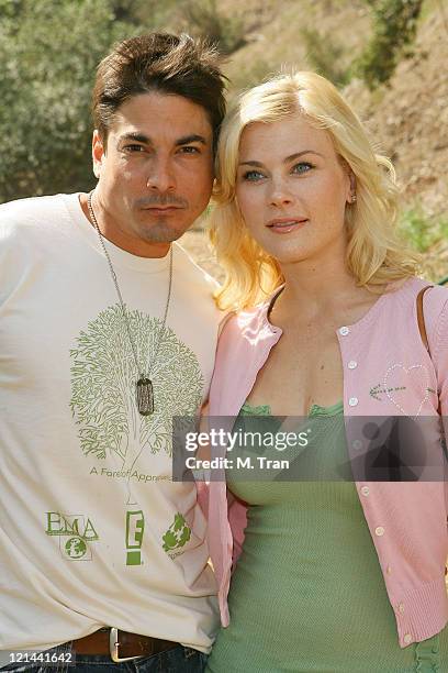 Bryan Dattilo and Alison Sweeney during EMA and E! Entertainment Television Tree Planting Event - April 4, 2007 at Tree People's Headquarters in...