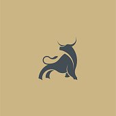 Creative Bull Silhouette Logo Illustration
