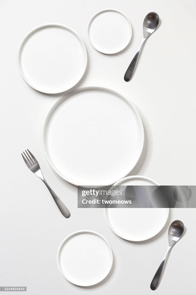 Minimalist eating utensils still life.