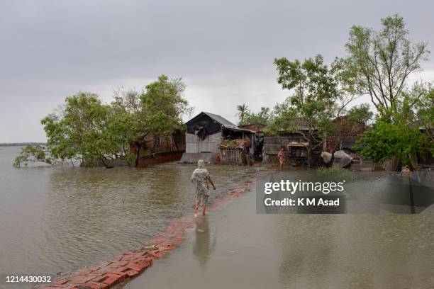 Flood affected area after the landfall of cyclone Amphan in Satkhira. At least 15 people in Bangladesh and 72 people in India died after cyclone...