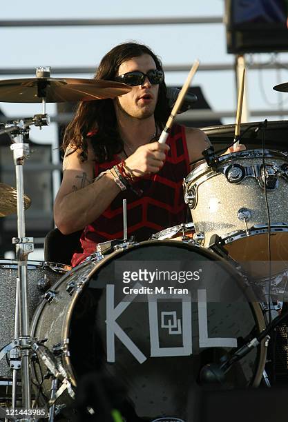 Nathan Followill of Kings of Leon during Coachella Valley Music and Arts Festival - Day Two - Kings of Leon at Empire Polo Field in Indio,...