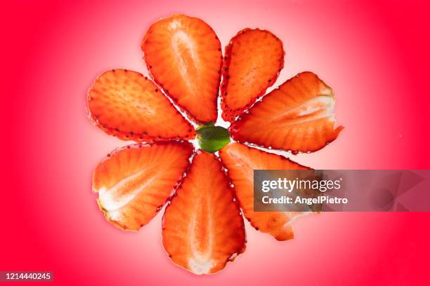 a strawberry like a rose - fructose stock pictures, royalty-free photos & images