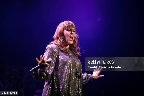 Natalie Williams on stage during the A Night At Ronnie Scotts: 60th Anniversary Gala at Royal Albert Hall on October 30, 2019 in London, England.