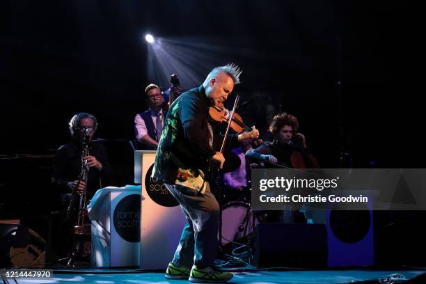 Nigel Kennedy on stage during the A Night At Ronnie Scotts: 60th Anniversary Gala at Royal Albert Hall on October 30, 2019 in London, England.