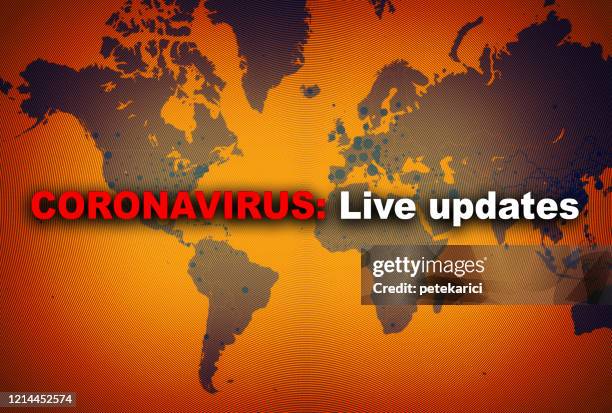world map- coronavirus (covid-19) - old stop sign white background stock illustrations