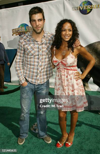 Zachary Quinto and Dania Ramirez during "Evan Almighty" World Premiere Presented by Universal Pictures at Universal Citywalk in Universal City,...