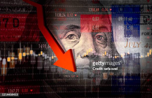 wirtschaftscrash - us currency stock-fotos und bilder