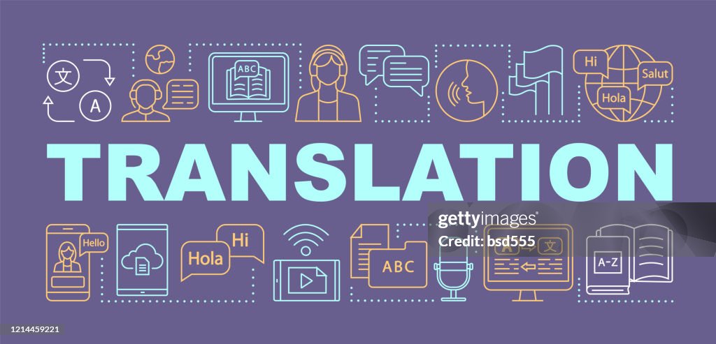 Translation Lettering Sample Translation Word Concepts Banner Foreign Language Interpretation Online ...