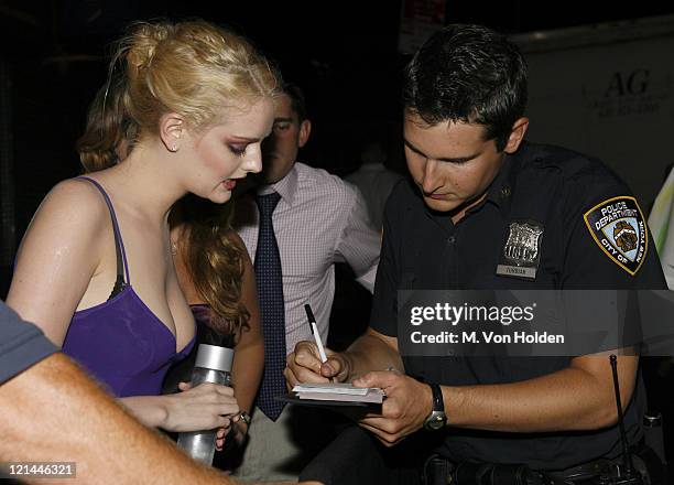 Lydia Hearst, NYPD Officer Turbiak during Old Navy and VH1 Celebrate the 100th Episode of "Best Week Ever" at Marquee in New York, NY, United States.