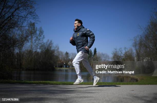 German gymnast Marcel Nguyen continues training for the Tokyo 2020 Olympics on March 24, 2020 in Unterhaching, Germany. The coronavirus and the...