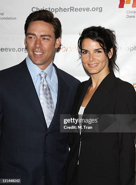 Jason Sehorn and Angie Harmon during 3rd Annual Los Angeles Gala for the Christopher and Dana Reeve Foundation at Century Plaza Hotel in Century...