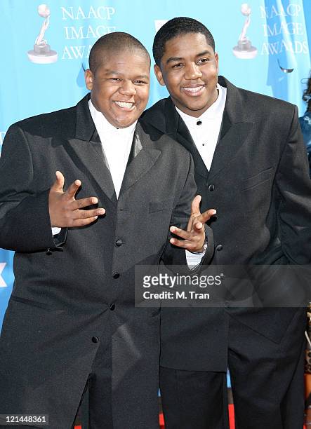 Kyle Massey and Christopher Massey during 38th Annual NAACP Image Awards - Arrivals at Shrine Auditorium in Los Angeles, California, United States.